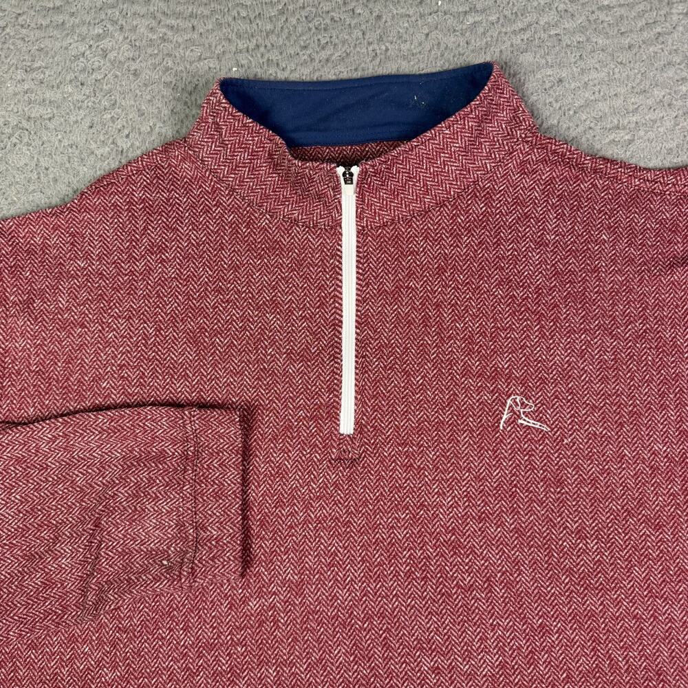 Rhoback Performance Q-Zip Pullover Mens 2XL Red Herringbone 1/4 Zip Golf
